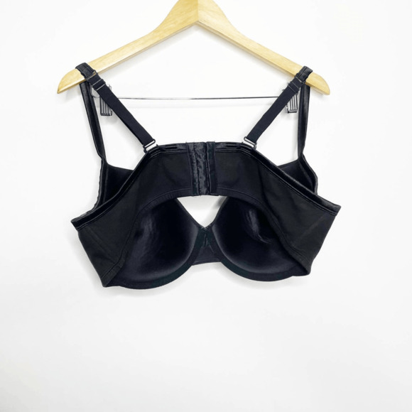 Cacique Smooth Lightly Lined Full Coverage Bra black satin womens womens 44dd - Picture 6 of 6
